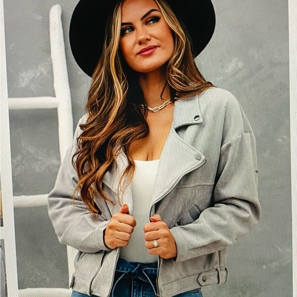 My Ride or Die Faux Suede Moto Jacket - Picture 2 of 6